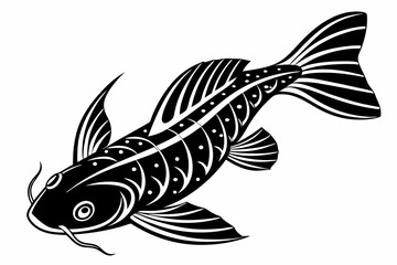 pleco sihouette black vector