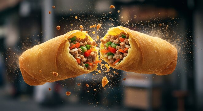 Crispy Egg Roll Explosion Flavorful Filling Delicious Bite