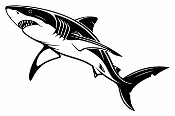 shark sihouette black vector