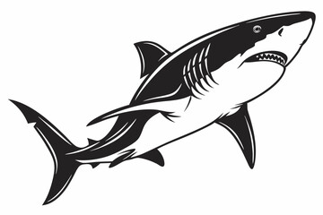 shark sihouette black vector