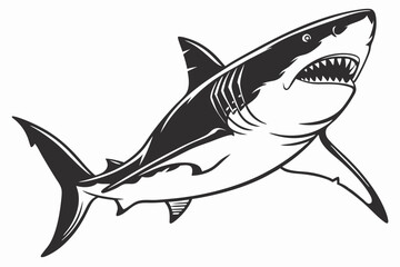 shark sihouette black vector