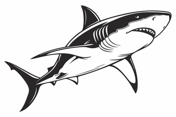 shark sihouette black vector
