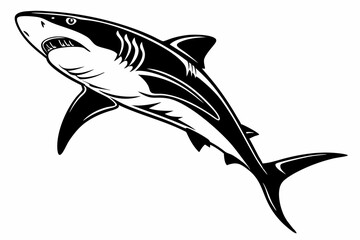 shark sihouette black vector