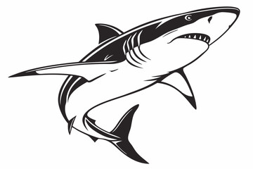 shark sihouette black vector