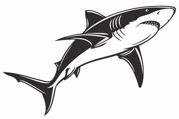 shark sihouette black vector