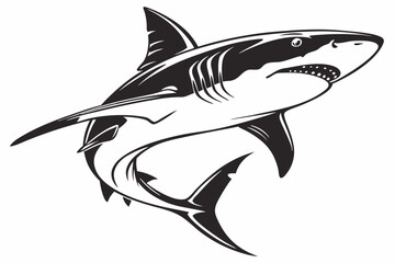 shark sihouette black vector