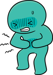 Illustration of man got stomachache
