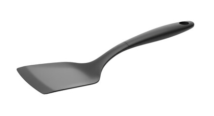 Black plastic spatula on black background