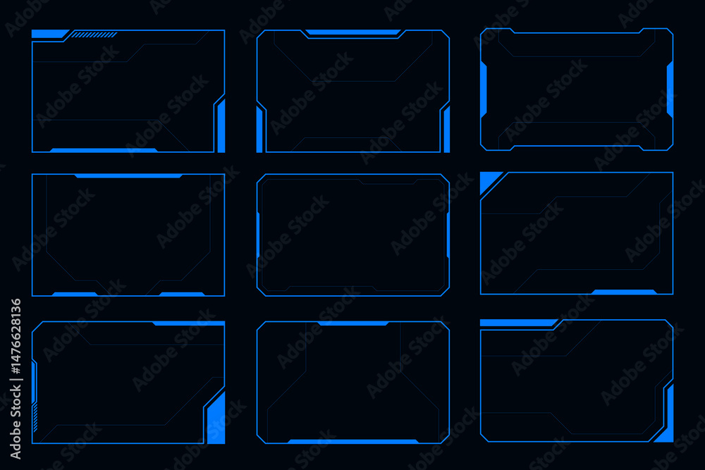 Wall mural futuristic frame hud technology cyberpunk design element. hi-tech element.