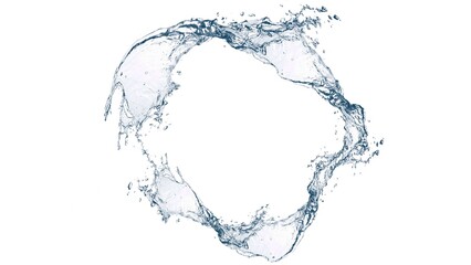 抽象的な青い波と水しぶきの3dイラスト