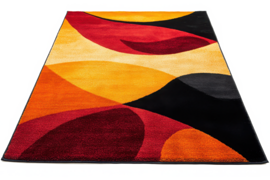 Abstract Vibrant Geometric Shapes with Bold Curved Patterns Transparent Background.