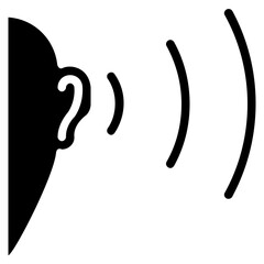 hear vector glyph icon