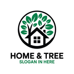 Home Logo Design, House Logo Design, Home and Tree combine Logo Design, Professional Home Logo Design