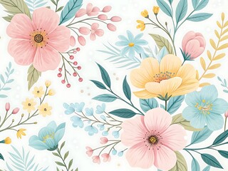 Floral Arrangement with Pastel Colors and Delicate Design for Background Decor