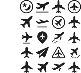 Ultra-Unique Airplane Symbol Icon Set | Precision 
Design.  
