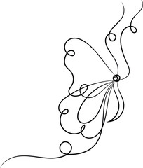 Abstract Butterfly Line Art Design Elegant Minimalist Illustration