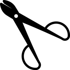 Pruning shears icon isolated. Silhouette of pruning shears