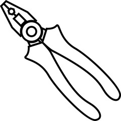 Vector illustration of a pliers. Pliers icon in line style. Pliers icon vector illustration