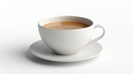 Obraz premium A cup of tea with tea leaves and a green sprig.