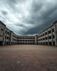 Obraz premium Deserted Brutalist University Campus