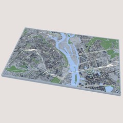 Cityscape Kyiv Ukraine, 3D Rendering