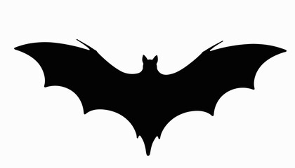 Naklejka premium Silhouette of a bat flying against a white background, Halloween symbol