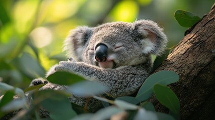 Fototapeta premium Koala resting in tree