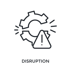 Disruption Icon Outline Style. Vector Illustration For Graphic Design