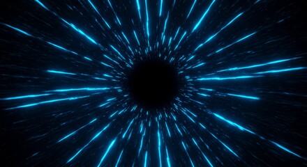 Obraz premium Abstract glowing lines converging to a black hole