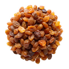 Obraz premium pile of raisins isolated on white background. PNG Transparent file type with High Definition Quality.