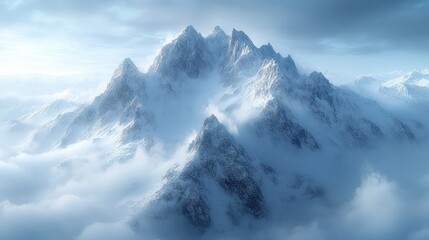Obraz premium Misty mountain peaks