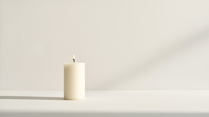 a lit candle casts a serene glow in a peaceful setting, creating a tranquil ambiance