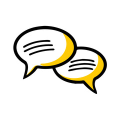 Speech Bubbles Icon Representing Communication and Conversation  