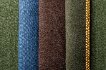 Fototapeta premium Earthy Canvas Textures: A Study in Subtle Hues and Gold Braid