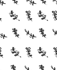 grunge brush leaves pattern