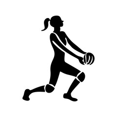 vollyball player, isolated vector silhouette.