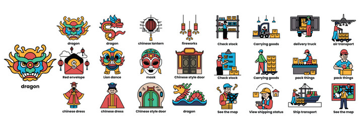 collection of images of Asian characters and symbols