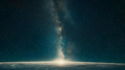 Stunning Desert Night Sky with Milky Way Stretching Across Horizon