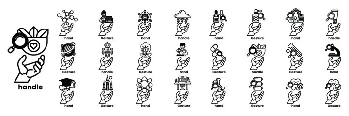 A hand holding a cup with a magnifying glass in line drawing style