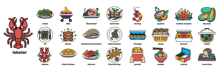 A crab is shown with a variety of foods on its shell