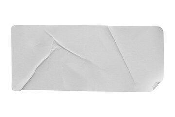 white paper rumpled poster template ,blank glued creased paper sheet mockup. white wrinkled poster mockup on wall. empty paper mockup