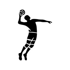 vollyball player, isolated vector silhouette.
