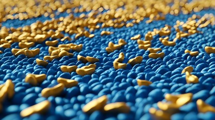 Obraz premium Blue Background with Gold Bokeh Lights for Vibrant Visual Appeal