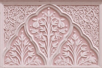 Obraz premium Ornate, decorative wall panel with delicate floral motifs.