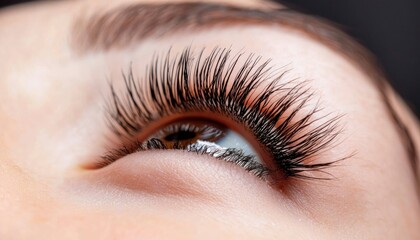 Obraz premium Close-up of woman's eye with false lashes