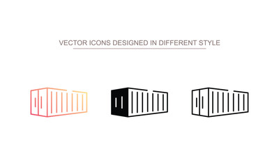 Cargo Container icon design with white background stock illustration