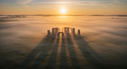 Obraz premium Sunrise over ancient stone circle