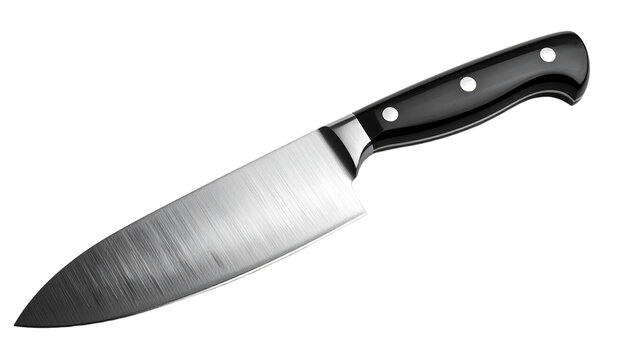 Kitchen knife with sharp blade isolated on white background