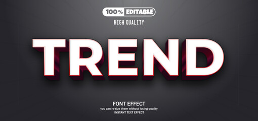 Trend text effect. Editable text effect