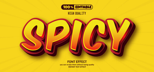 Spicy text effect. Editable text effect